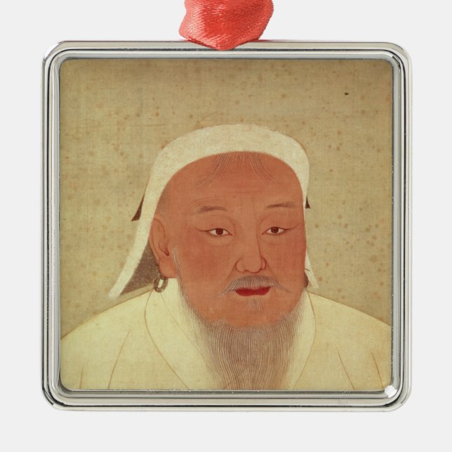 Portrait of Genghis Khan , Mongol Khan Metal Ornament (Front)