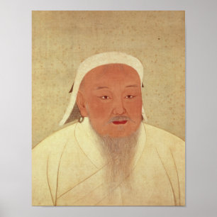 Portrait of Genghis Khan , Mongol Khan Poster