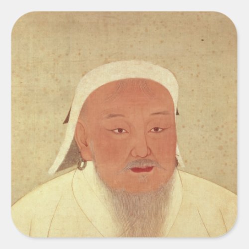 Portrait of Genghis Khan  Mongol Khan Square Sticker