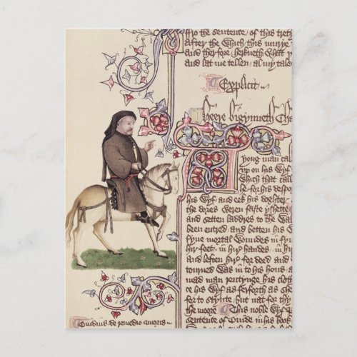 Portrait of Geoffrey Chaucer  facsimile from Postcard
