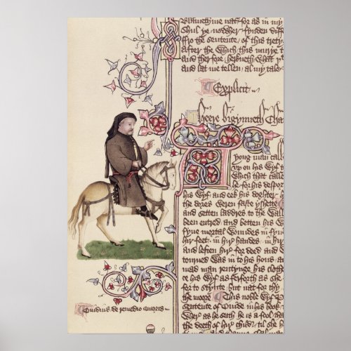 Portrait of Geoffrey Chaucer  facsimile from Poster