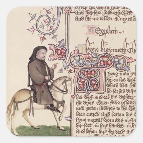 Portrait of Geoffrey Chaucer  facsimile from Square Sticker