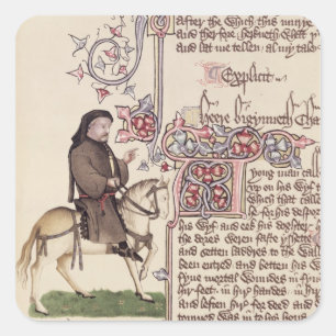 Portrait of Geoffrey Chaucer facsimile from Square Sticker