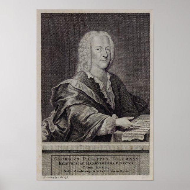 Portrait of Georg Philipp Telemann Poster (Front)