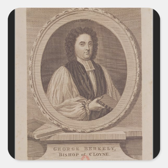 Portrait of George Berkeley  Bishop Square Sticker (Front)