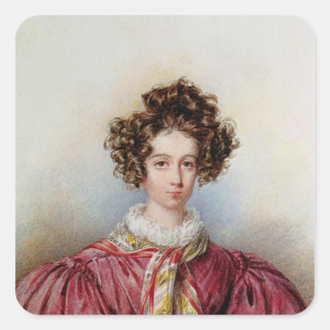 Portrait of George Sand  1830 Square Sticker (Front)