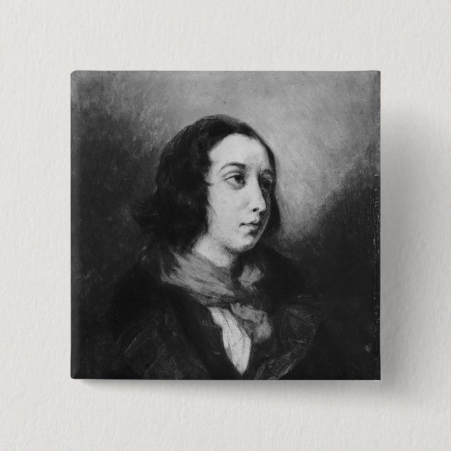 Portrait of George Sand, 1838 Button (Front)