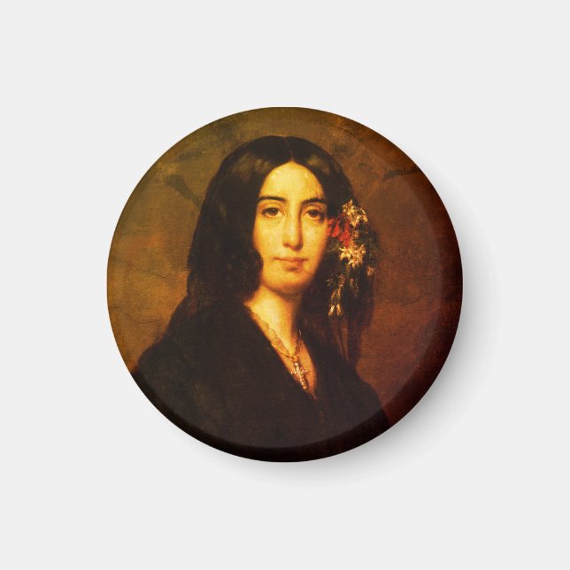 Portrait of George Sand by Auguste Charpentier Magnet (Front)