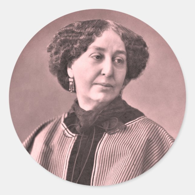 Portrait of George Sand by Nadar Classic Round Sticker (Front)
