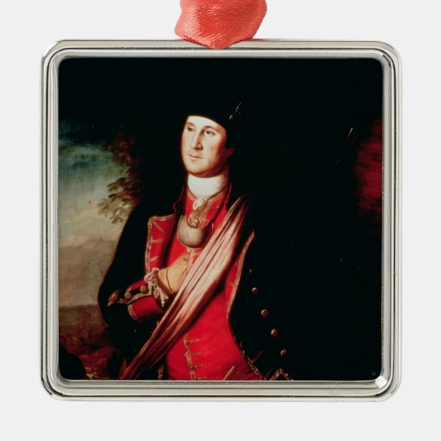 Portrait of George Washington  1772 Metal Ornament (Front)