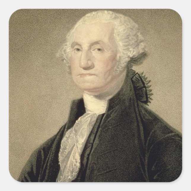 Portrait of George Washington, engraved by William Square Sticker (Front)