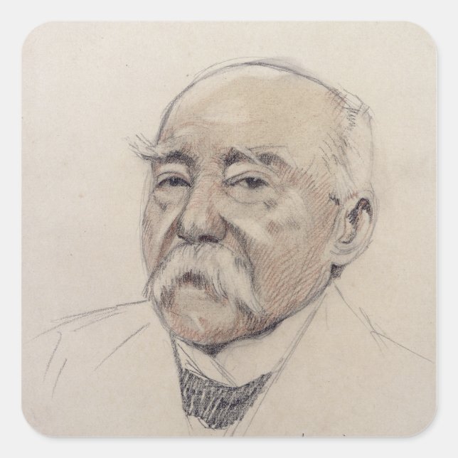 Portrait of Georges Clemenceau Square Sticker (Front)
