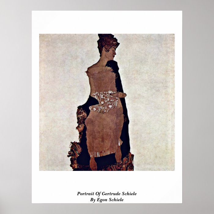 Portrait Of Gertrude Schiele By Egon Schiele Print