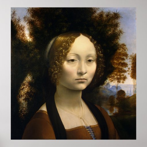 Portrait of Ginevra de Benci by Leonardo da Vinci Poster | Zazzle