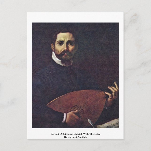 Portrait Of Giovanni Gabrieli With The Lute Postcard (Front)