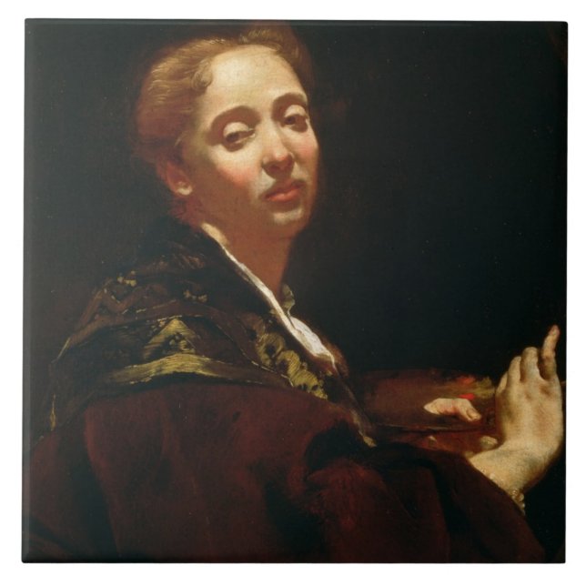 Portrait of Giulia Lama (fl.1728) Ceramic Tile (Front)