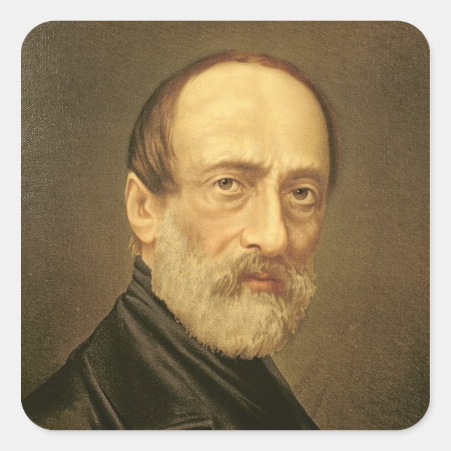 Portrait of Giuseppe Mazzini Square Sticker (Front)