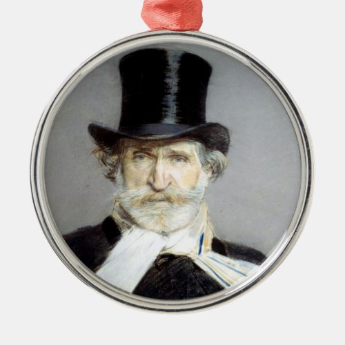 Portrait of Giuseppe Verdi Italian Opera Composer Metal Ornament