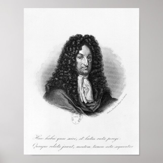 Portrait of Gottfried Wilhelm  Baron de Leibniz Poster (Front)