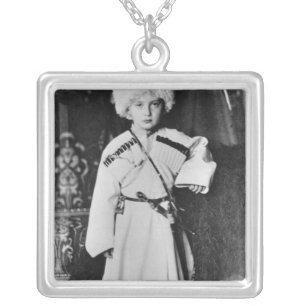 Portrait of Grand Duke Nicholas Mikhailovich Silver Plated Necklace