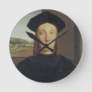 Portrait of Guidobaldo da Montefeltro, Duke of Urb Round Clock