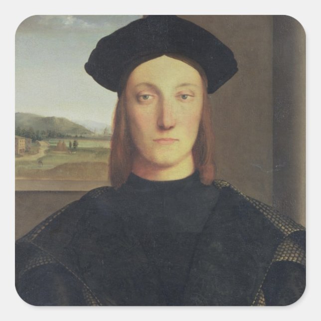 Portrait of Guidobaldo da Montefeltro, Duke of Urb Square Sticker (Front)