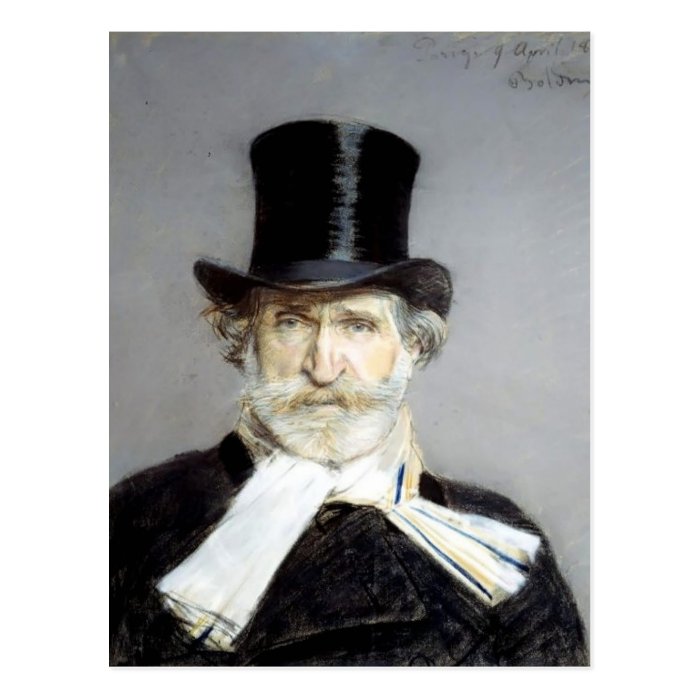 Portrait of Guiseppe Verdi by Giovanni Boldini Postcard