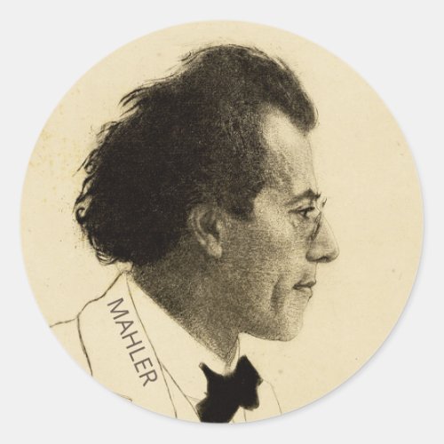 Portrait of Gustav Mahler 1902 Classic Round Sticker