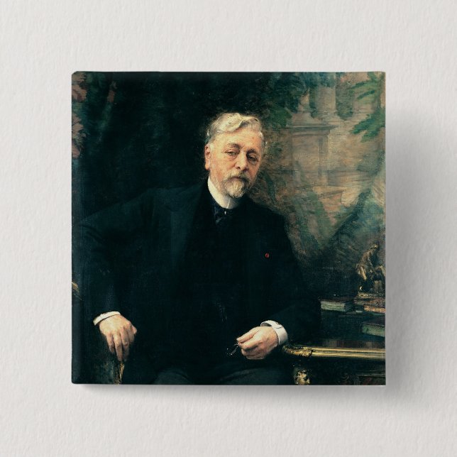 Portrait of Gustave Eiffel  1905 Button (Front)