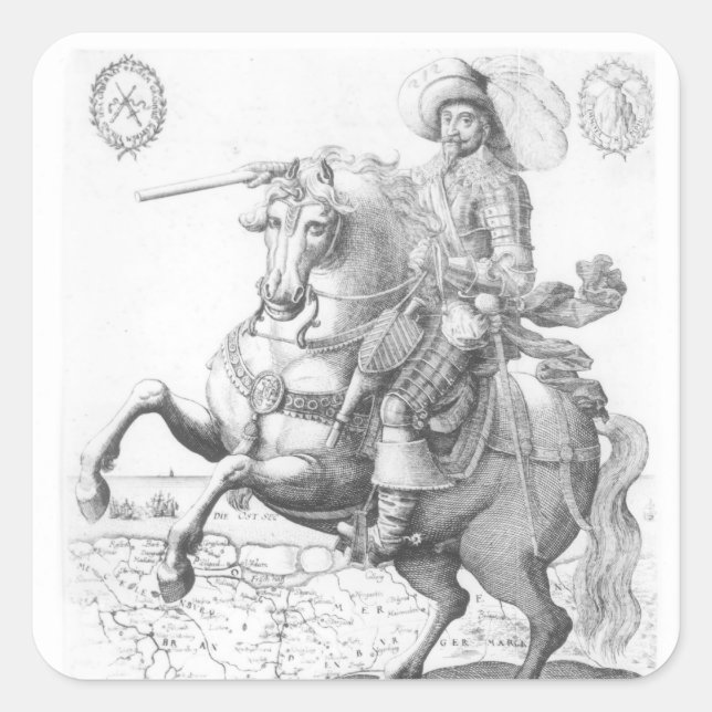 Portrait of Gustavus Adolphus II Square Sticker (Front)