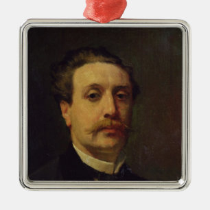 Portrait of Guy de Maupassant  1876 Metal Ornament