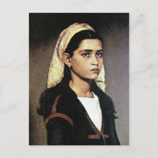 Portrait of gypsy girl postcard