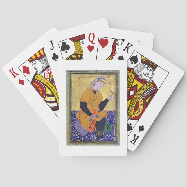 Portrait of Hamida Banu Begum, holding a seal, ill Poker Cards (Back)