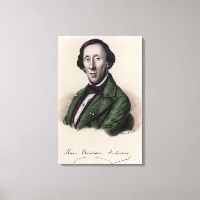 Portrait of Hans Christian Andersen 2 Canvas Print (Front)