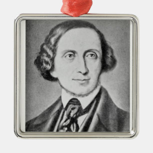 Portrait of Hans Christian Andersen 2 Metal Ornament