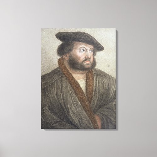 Portrait of Hans Holbein 14978_1543 engraved by Canvas Print