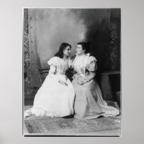 Portrait of Helen Keller and Anne Sullivan Poster