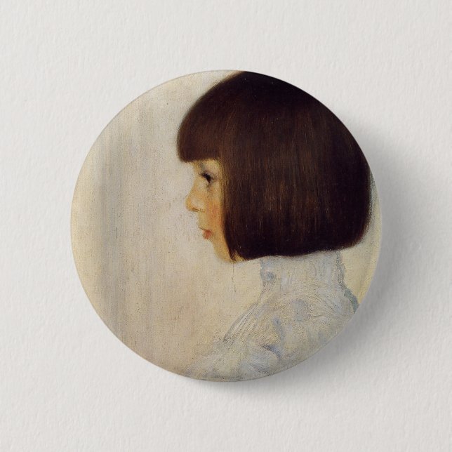 Portrait of Helen Klimt Pinback Button (Front)
