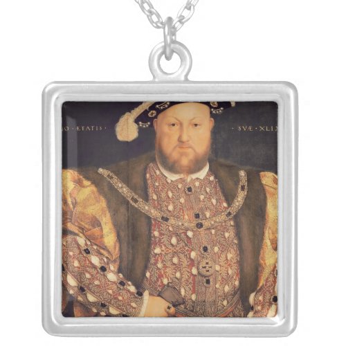 Portrait of Henry VIII  aged 49 1540 Silver Plated Necklace