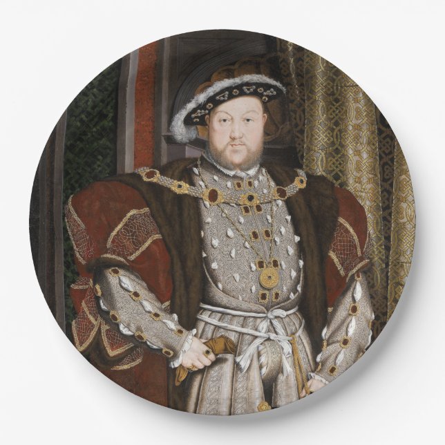 Portrait of Henry VIII (Hans Holbein the Younger) Paper Plates (Front)
