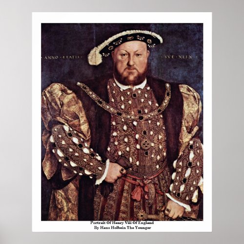 Portrait Of Henry Viii Of England Poster