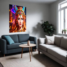 Portrait of Hera Greek Goddess | AI Art Poster