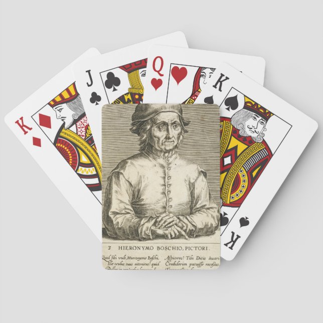 Portrait of Hieronymus Bosch (c.1450-1516) plate 3 Poker Cards (Back)