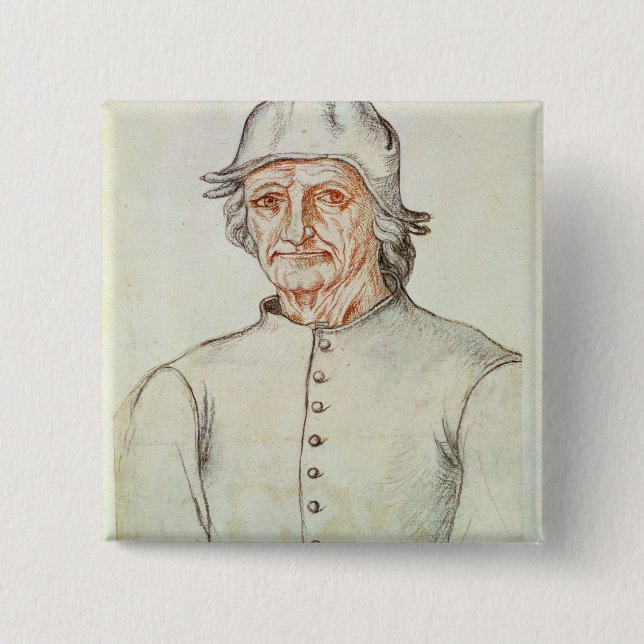 Portrait of Hieronymus Bosch Pinback Button (Front)