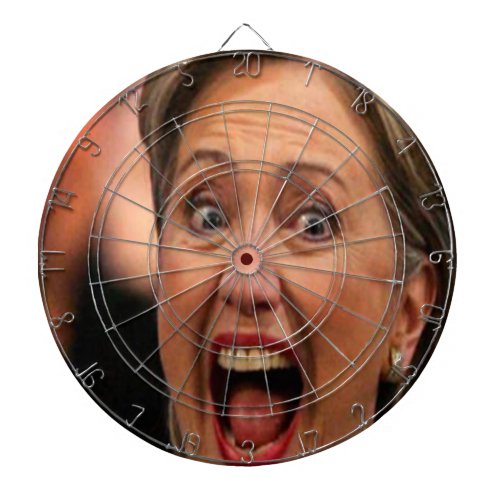 Portrait of Hillary Clinton Political Dart Board