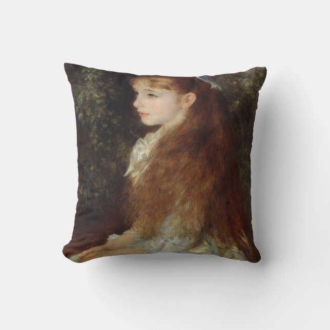 Portrait of Irene - Renoir Impressionist Painting Throw Pillow (Front)