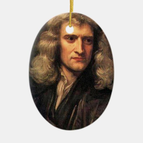 Portrait of Isaac Newton 1642_1727 Ceramic Ornament
