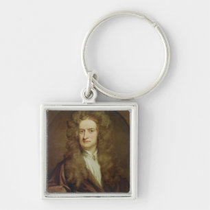 Portrait of Isaac Newton 1702 Keychain