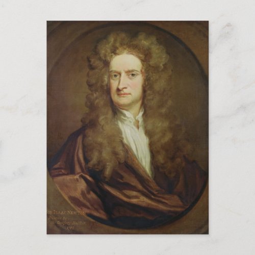 Portrait of Isaac Newton  1702 Postcard