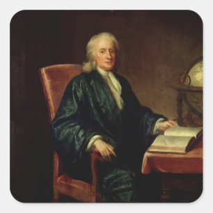 Portrait of Isaac Newton , c.1726 Square Sticker